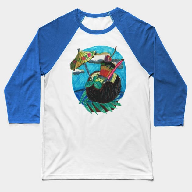 Tropical Paradise Baseball T-Shirt by Mila-Ola_Art